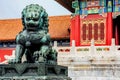 Lion statue at Forbidden City, Beijing, China Royalty Free Stock Photo